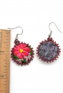 Embroidered Flower Earrings